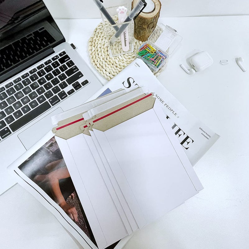 Burasari 30 Pack White Rigid Mailers 6x8.65 Inches - Can Keep Flat Kraft Cardboard Mailer  Suitable for Protecting Shipping Gift Cards  Invitations  Photos  Documents - Image 4